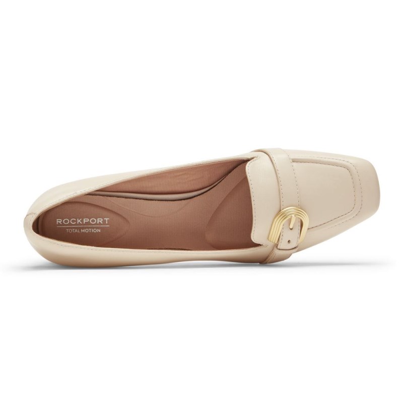 Rockport Total Motion Esma Belt Heel Women Loafers Cream Singapore | QJ8-76337