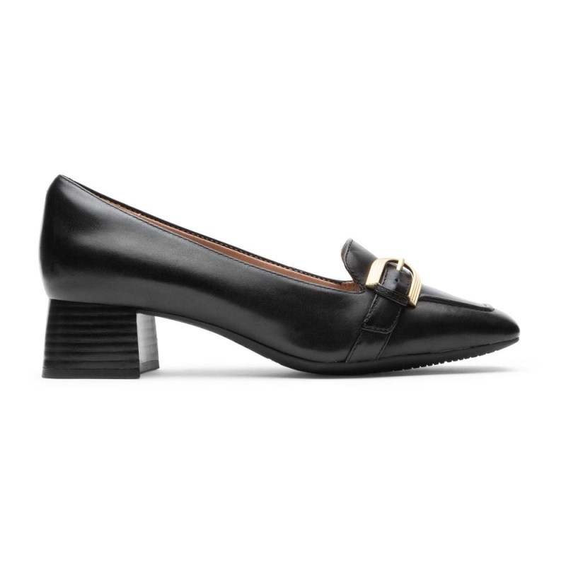 Rockport Total Motion Esma Belt Heel Women Loafers Black Singapore | MS4-93559