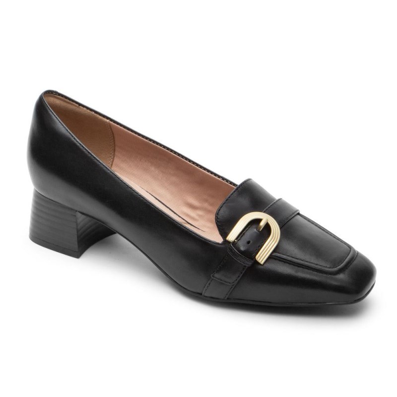 Rockport Total Motion Esma Belt Heel Women Loafers Black Singapore | MS4-93559