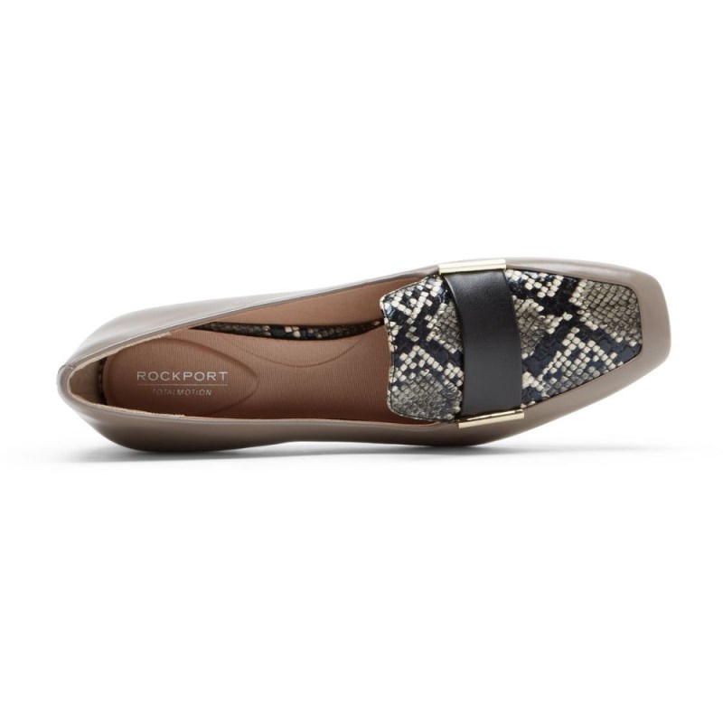 Rockport Total Motion Esma Heel Women Loafers Grey Brown Singapore | KD6-57915