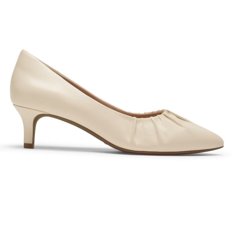 Rockport Total Motion Kalila Gathered Women Heels Cream Singapore | ND5-94979