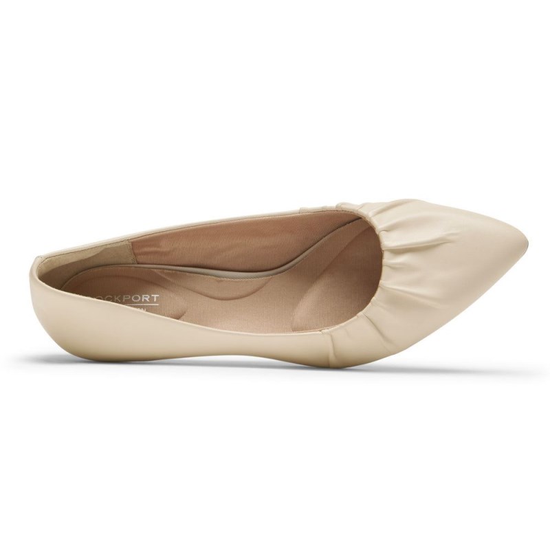 Rockport Total Motion Kalila Gathered Women Heels Cream Singapore | ND5-94979