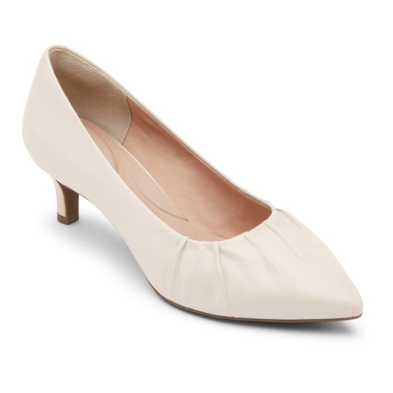 Rockport Total Motion Kalila Gathered Women Heels Cream Singapore | ND5-94979