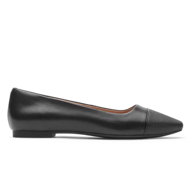 Rockport Total Motion Laylani Cap Slip Women Ballet Flats Black Singapore | FN6-97689