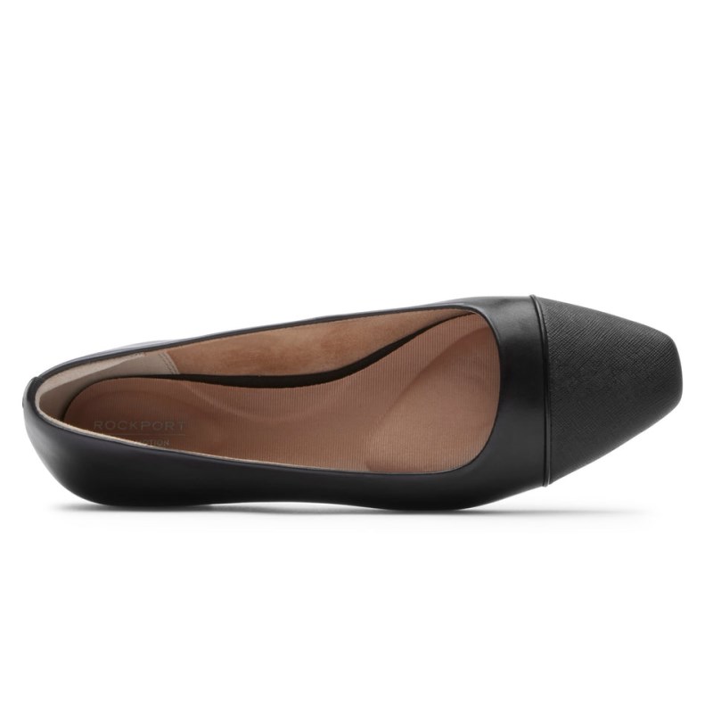 Rockport Total Motion Laylani Cap Slip Women Ballet Flats Black Singapore | FN6-97689