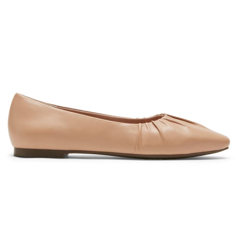 Rockport Total Motion Laylani Gathered Flat Women Ballet Flats Brown Singapore | HX9-41544