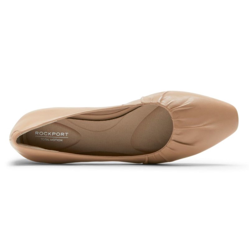 Rockport Total Motion Laylani Gathered Flat Women Ballet Flats Brown Singapore | HX9-41544