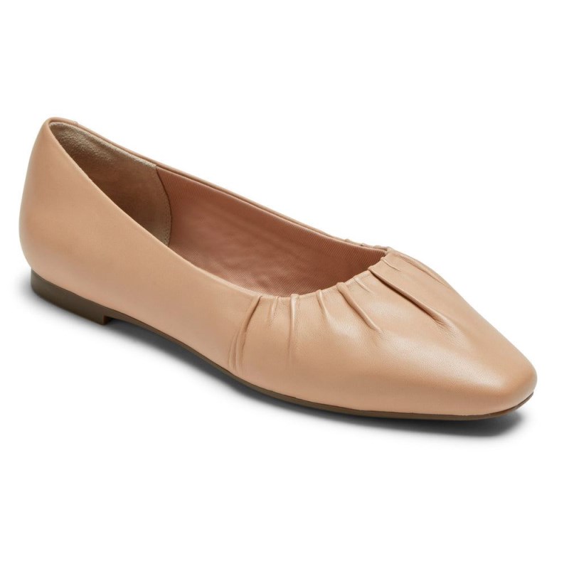 Rockport Total Motion Laylani Gathered Flat Women Ballet Flats Brown Singapore | HX9-41544