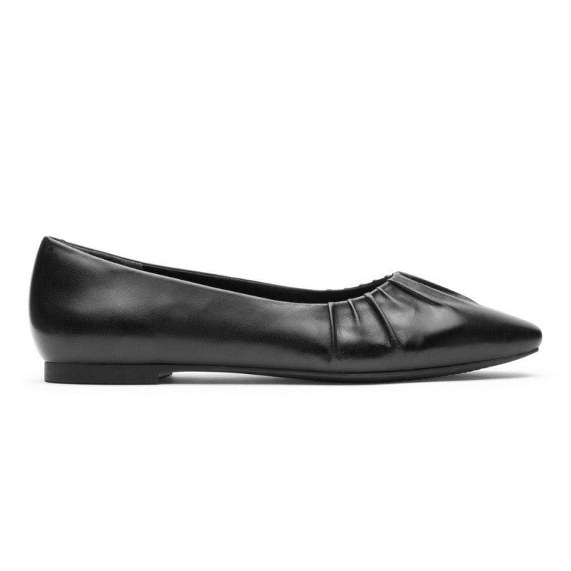 Rockport Total Motion Laylani Gathered Flat Women Ballet Flats Black Singapore | AS1-08710