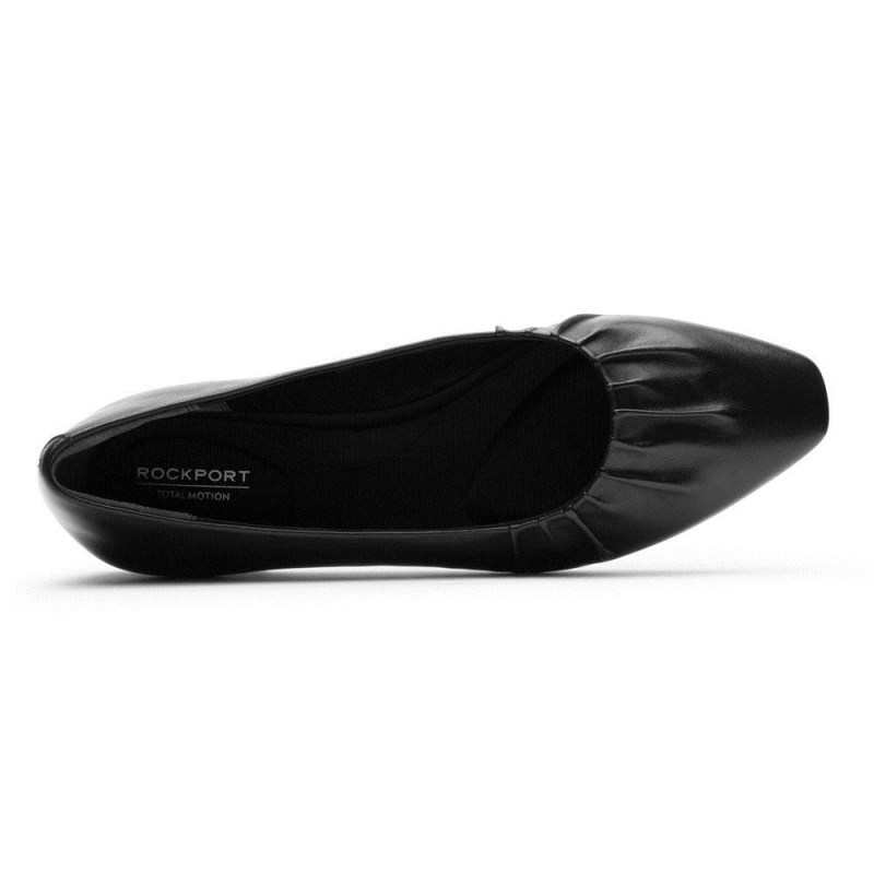 Rockport Total Motion Laylani Gathered Flat Women Ballet Flats Black Singapore | AS1-08710