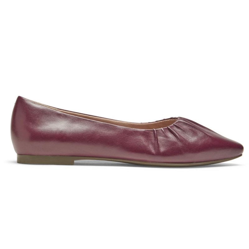 Rockport Total Motion Laylani Gathered Flat Women Ballet Flats Red Singapore | IH2-75757