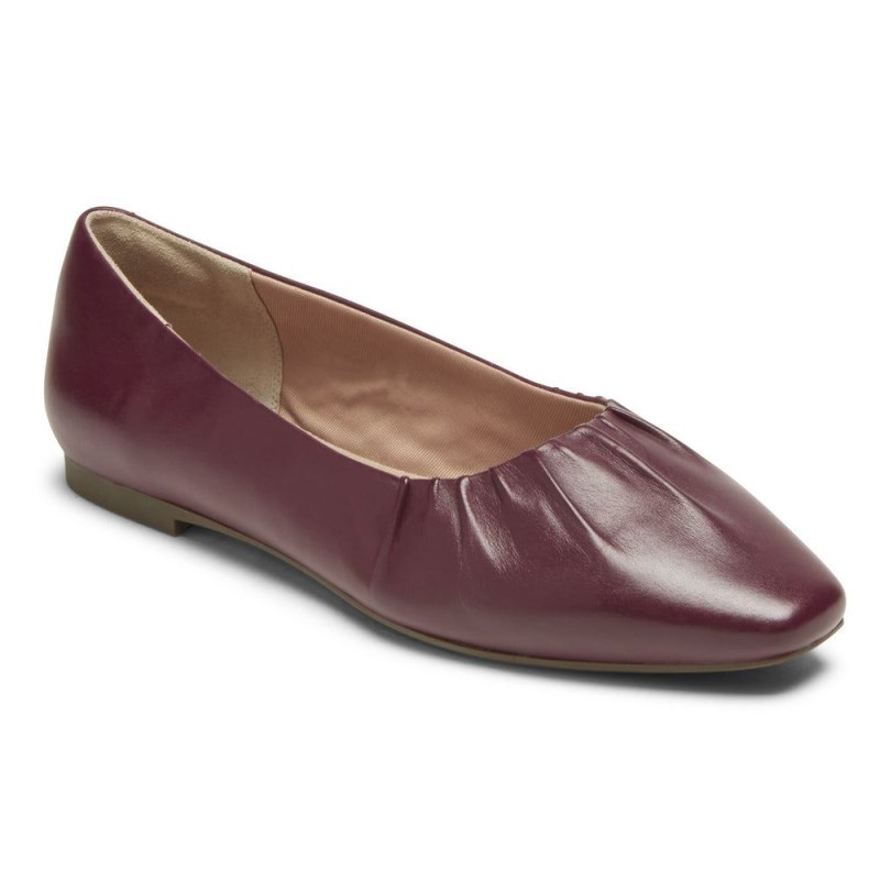 Rockport Total Motion Laylani Gathered Flat Women Ballet Flats Red Singapore | IH2-75757