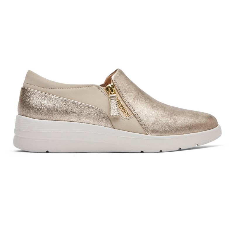 Rockport Total Motion Lillie Side Zip Women Sneakers Gold Singapore | PY6-54095