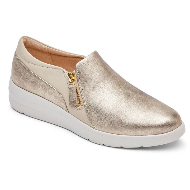 Rockport Total Motion Lillie Side Zip Women Sneakers Gold Singapore | PY6-54095