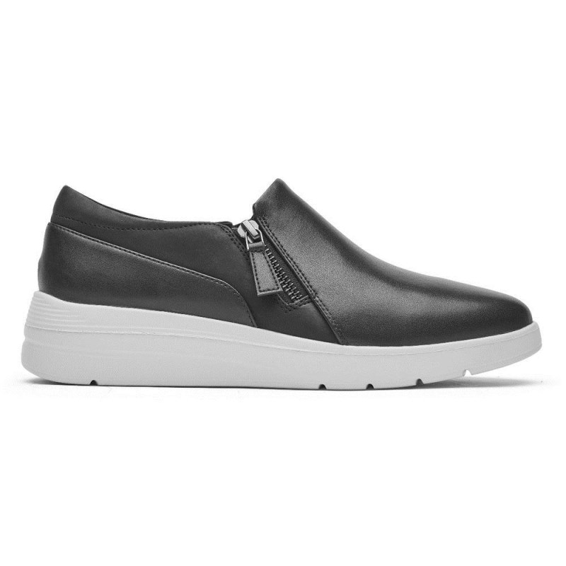 Rockport Total Motion Lillie Side Zip Women Sneakers Black Singapore | FA9-84728