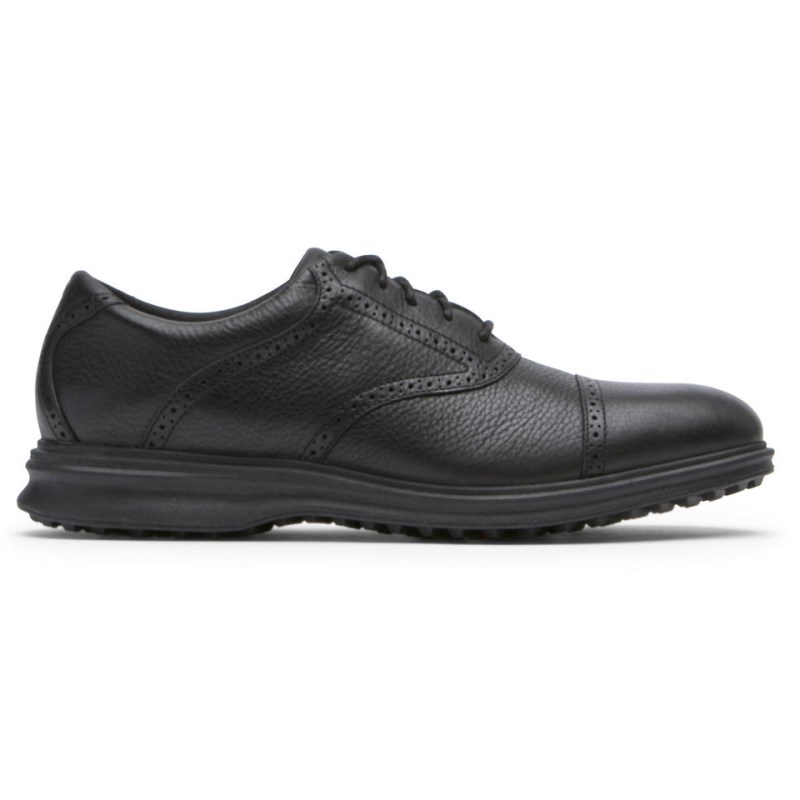 Rockport Total Motion Links Waterproof Men Golf Shoes Black Singapore | FE5-26182