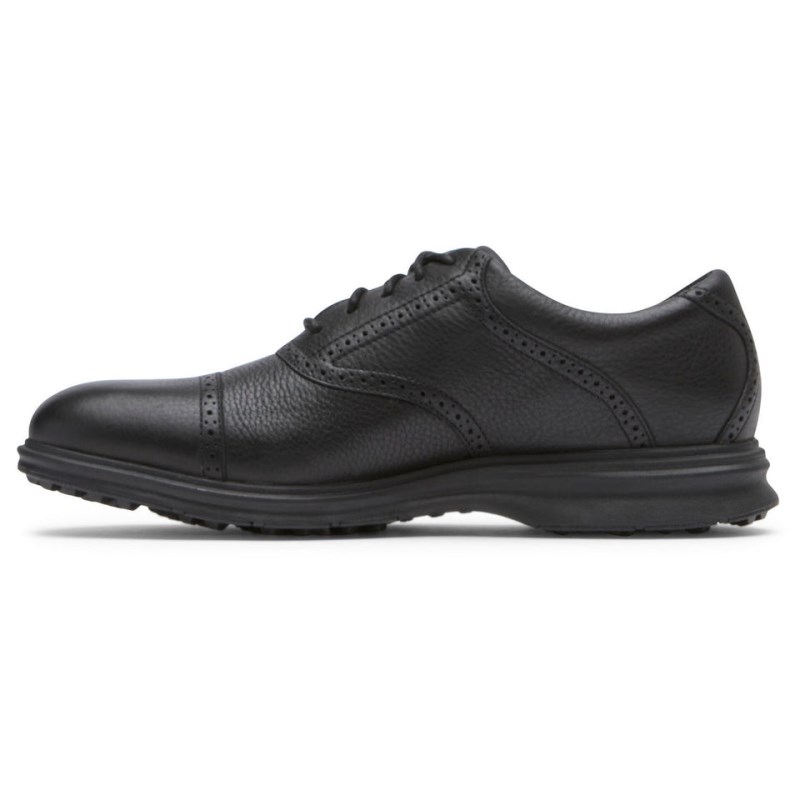 Rockport Total Motion Links Waterproof Men Golf Shoes Black Singapore | FE5-26182