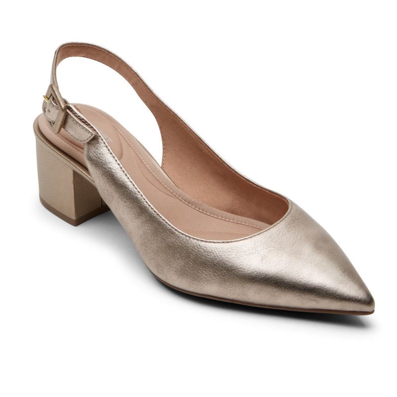 Rockport Total Motion Noelle Women Slingback Gold Singapore | EW5-84268