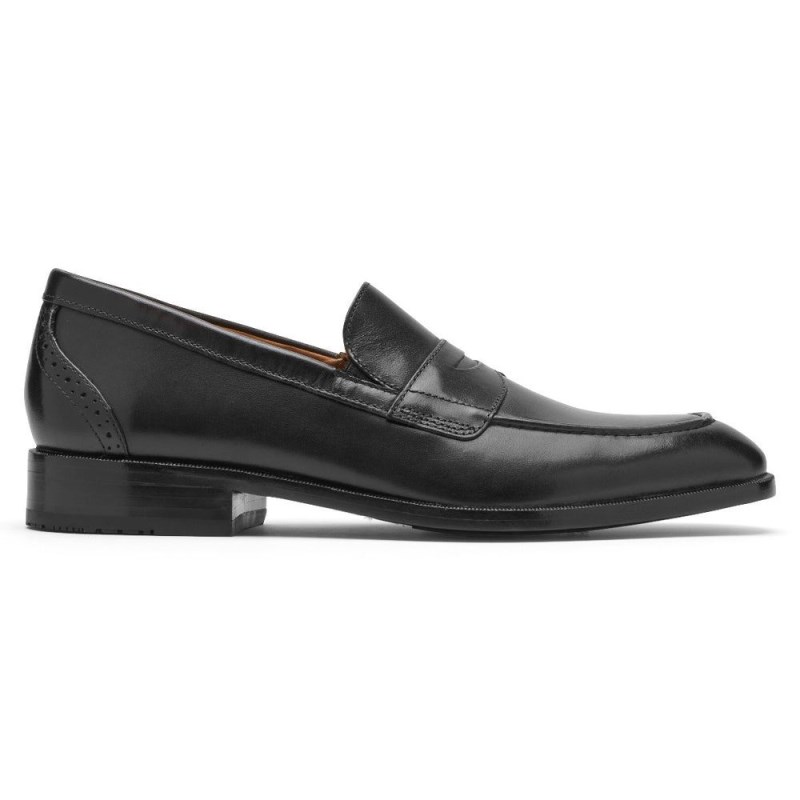 Rockport Total Motion Office Penny Men Loafers Black Singapore | TW1-41234