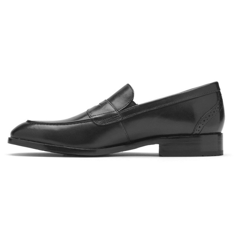 Rockport Total Motion Office Penny Men Loafers Black Singapore | TW1-41234