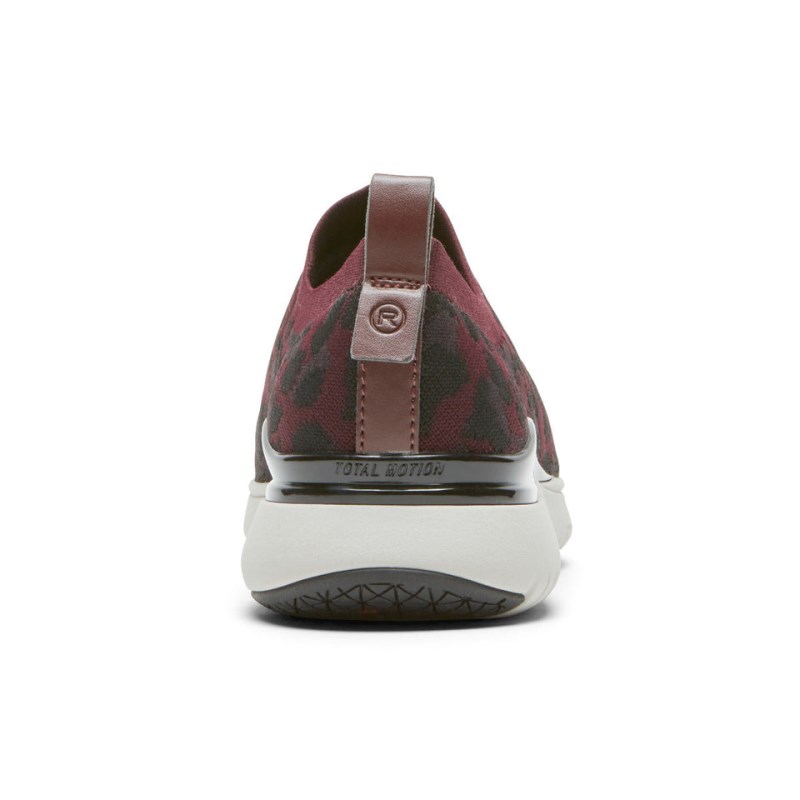 Rockport Total Motion Sport High Slip-On Women Sneakers Dark Red Leopard Singapore | YQ9-39893