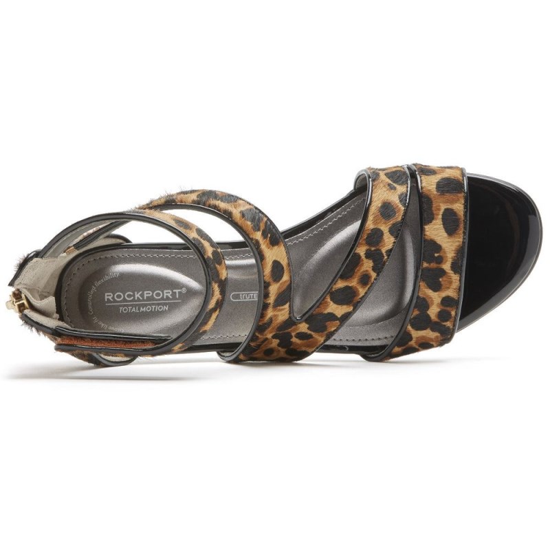 Rockport Total Motion Zandra Strappy Women Sandals Brown Leopard Singapore | IY6-87758