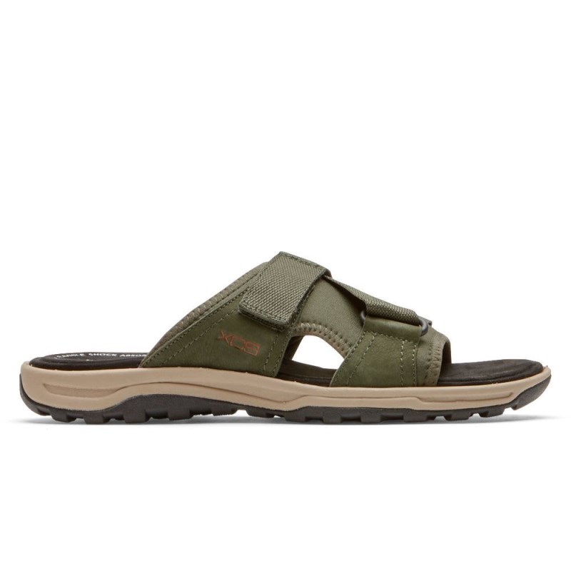 Rockport Trail Technique II Velcro Men Slides Olive Singapore | IP8-08220