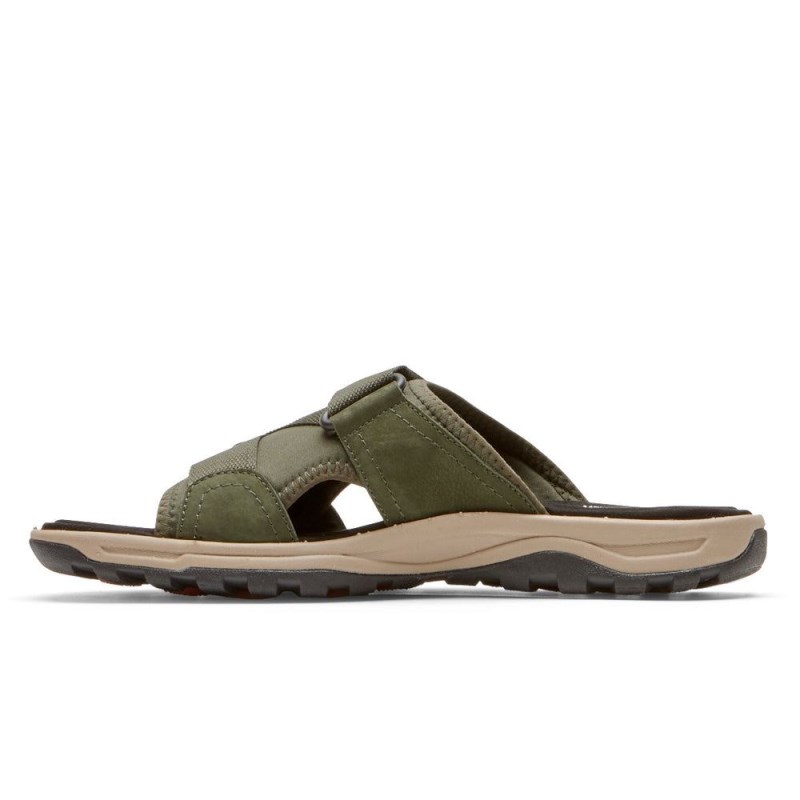 Rockport Trail Technique II Velcro Men Slides Olive Singapore | IP8-08220