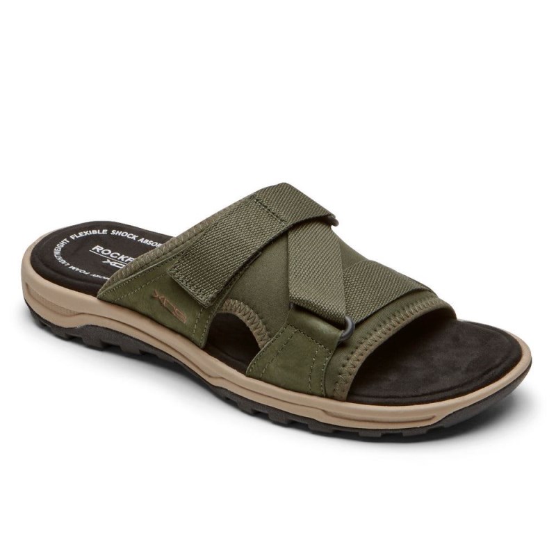 Rockport Trail Technique II Velcro Men Slides Olive Singapore | IP8-08220