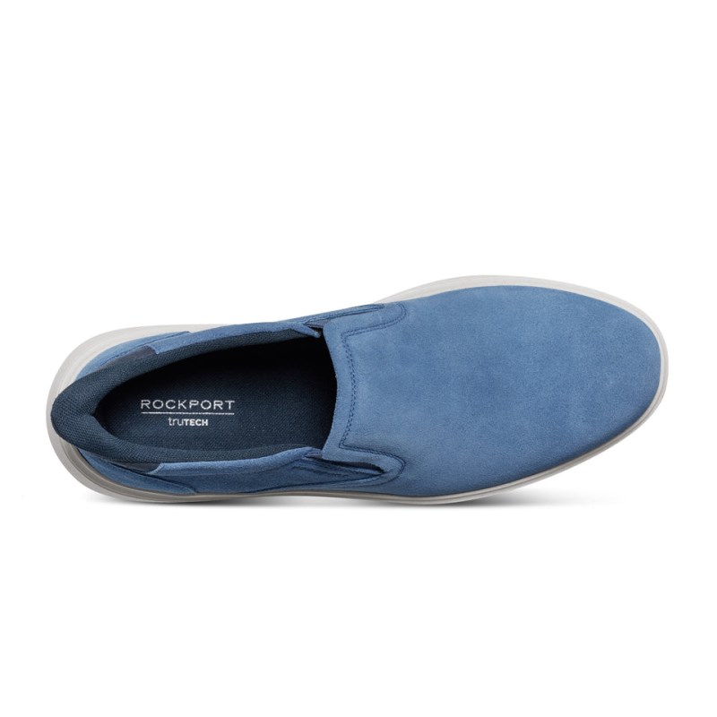 Rockport Tristen Step Activated Slip On Men Sneakers Light Blue Singapore | IL5-68546