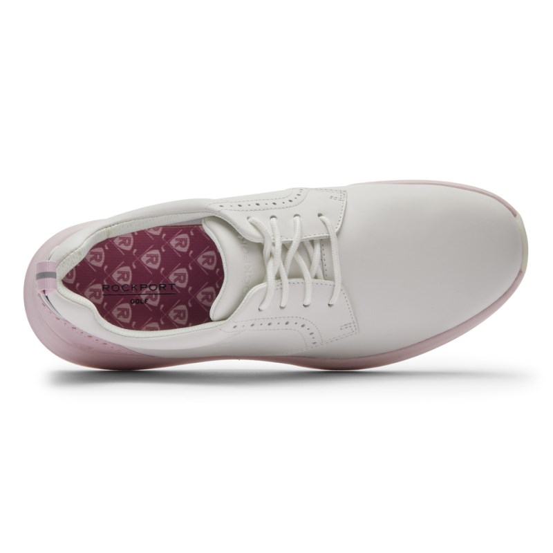 Rockport Trustride Prowalker Tassel Waterproof Women Golf Shoes White/Pink Singapore | RE6-43014