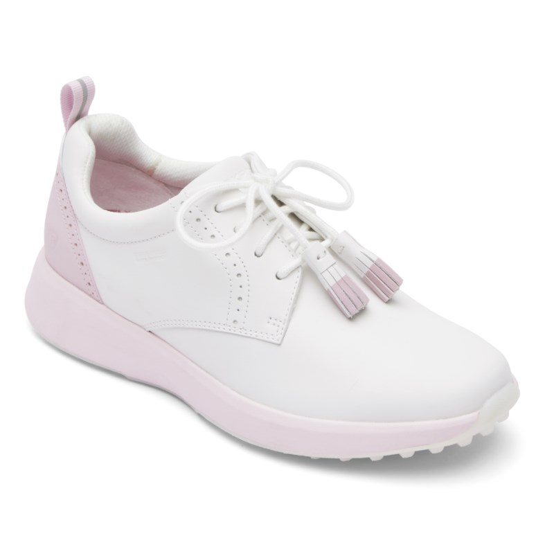 Rockport Trustride Prowalker Tassel Waterproof Women Golf Shoes White/Pink Singapore | RE6-43014