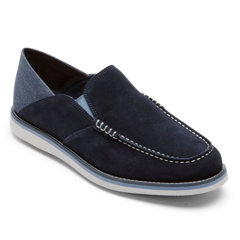 Rockport Tucker Venetian Crush Back Men Loafers Navy Singapore | ZE0-34673