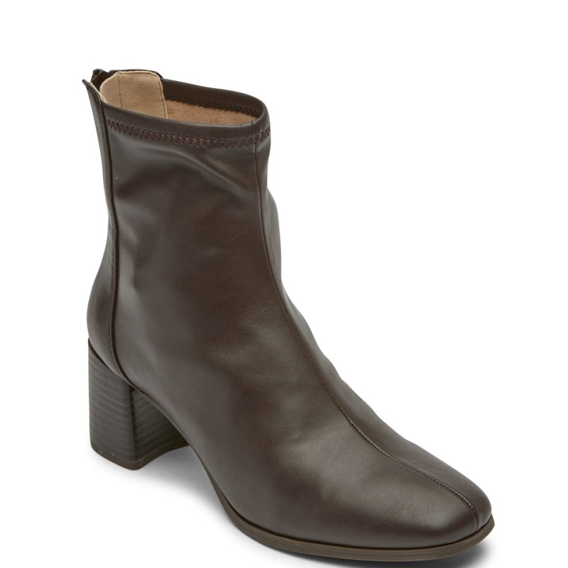 Rockport Violetta Stretch Women Heeled Boots Coffee Singapore | QR5-96809