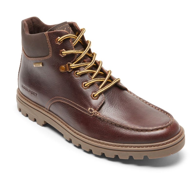 Rockport Weather OR Not Moc Toe Men Waterproof Boots Dark Red Singapore | IP2-11391