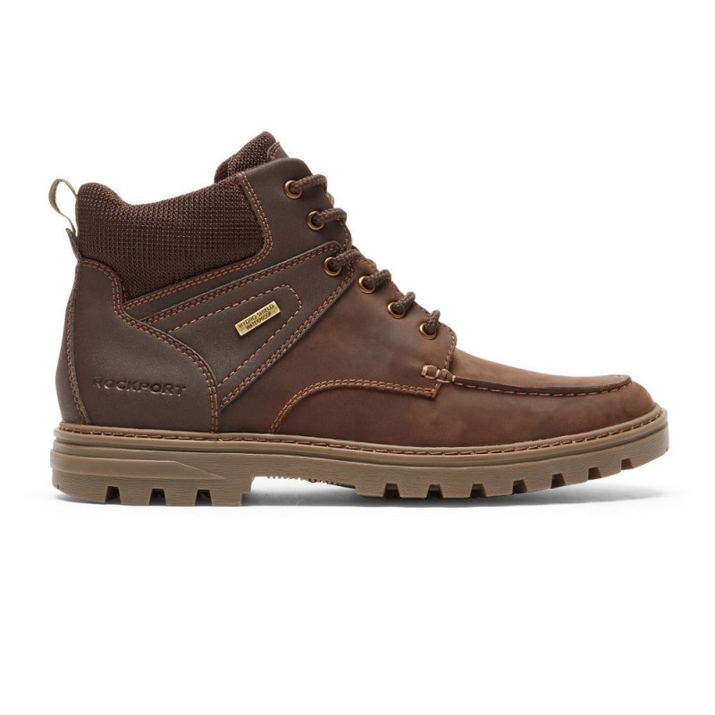 Rockport Weather Ready Moc Toe Men Waterproof Boots Dark Brown Singapore | MA2-24192