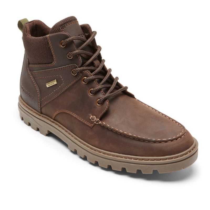 Rockport Weather Ready Moc Toe Men Waterproof Boots Dark Brown Singapore | MA2-24192