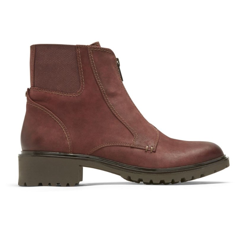 Rockport Winter Center Zip Women Booties Red Brown Singapore | RK4-48224