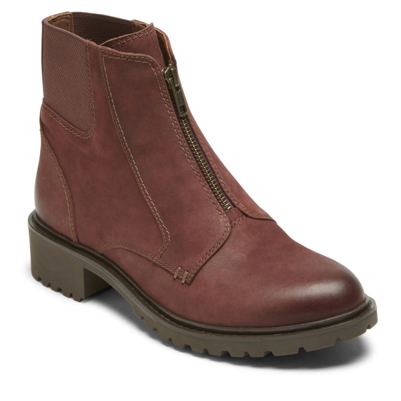 Rockport Winter Center Zip Women Booties Red Brown Singapore | RK4-48224