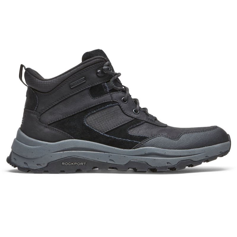 Rockport XCS Pathway Mid Men Waterproof Boots Black Singapore | JX1-38343