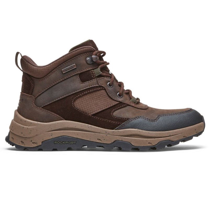 Rockport XCS Pathway Mid Men Waterproof Boots Dark Brown Singapore | PA9-21952