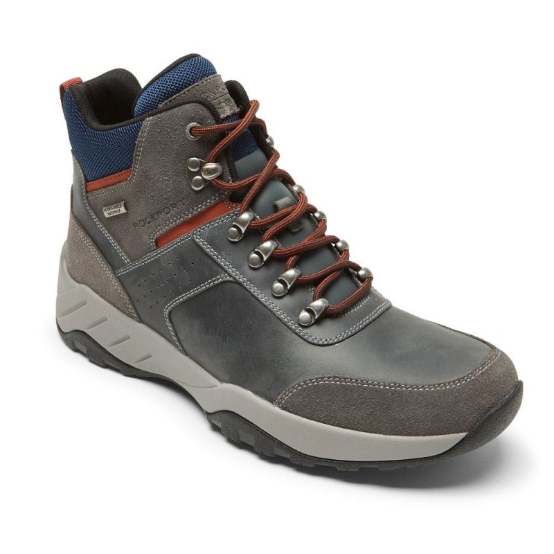 Rockport XCS Spruce Peak Trekker Men Waterproof Boots Grey Singapore | II0-08920