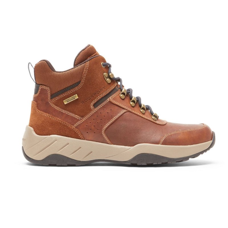 Rockport XCS Spruce Peak Trekker Men Waterproof Boots Brown Singapore | DP4-52495