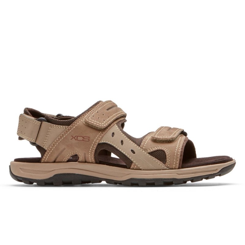 Rockport XCS Trail Technique Adjustable Men Sandals Grey Brown Singapore | RH0-79847