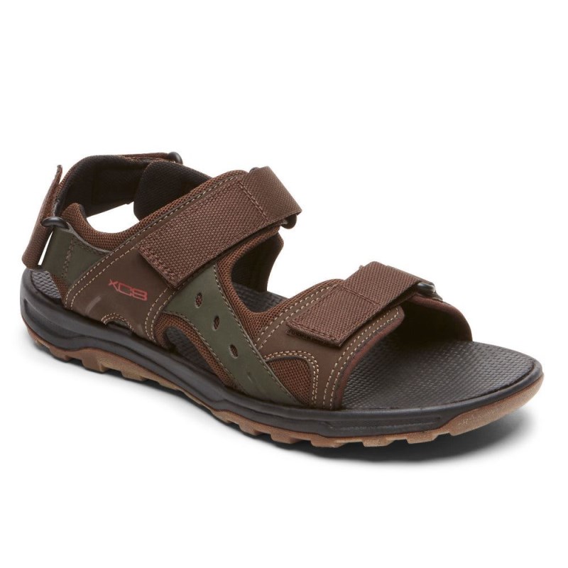 Rockport XCS Trail Technique Adjustable Men Sandals Brown Multi Singapore | QT2-47084