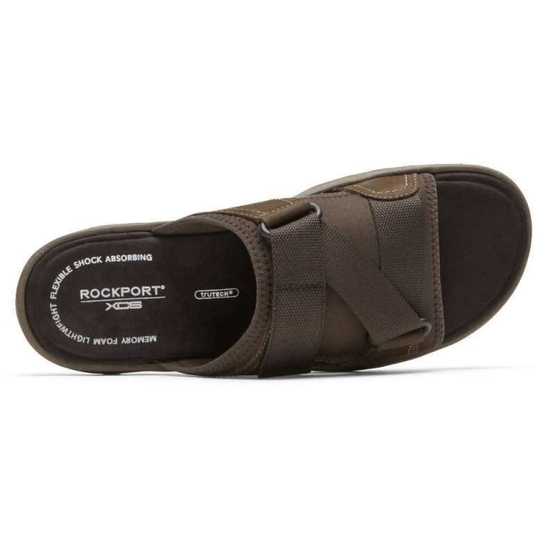 Rockport XCS Trail Technique II Velcro Men Slides Brown Singapore | NJ0-56225