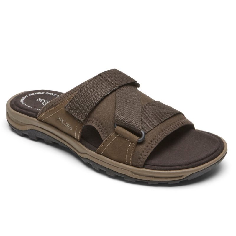 Rockport XCS Trail Technique II Velcro Men Slides Brown Singapore | NJ0-56225