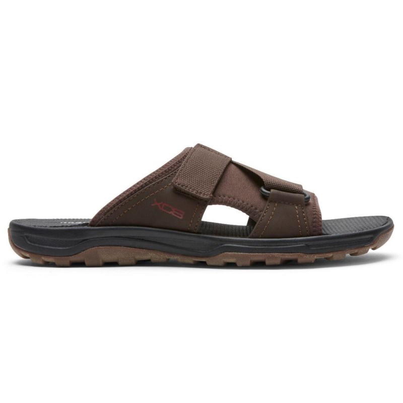 Rockport XCS Trail Technique Velcro Men Slides Brown Singapore | PQ8-38333