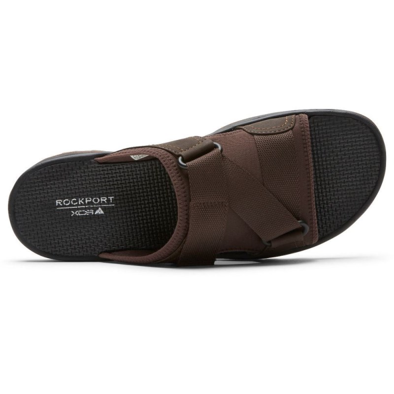 Rockport XCS Trail Technique Velcro Men Slides Brown Singapore | PQ8-38333