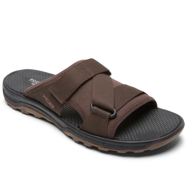 Rockport XCS Trail Technique Velcro Men Slides Brown Singapore | PQ8-38333